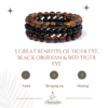 Gemstones Beaded Bracelets Healing Crystal Stone Stretch Elastic Bracelet Tiger Eye