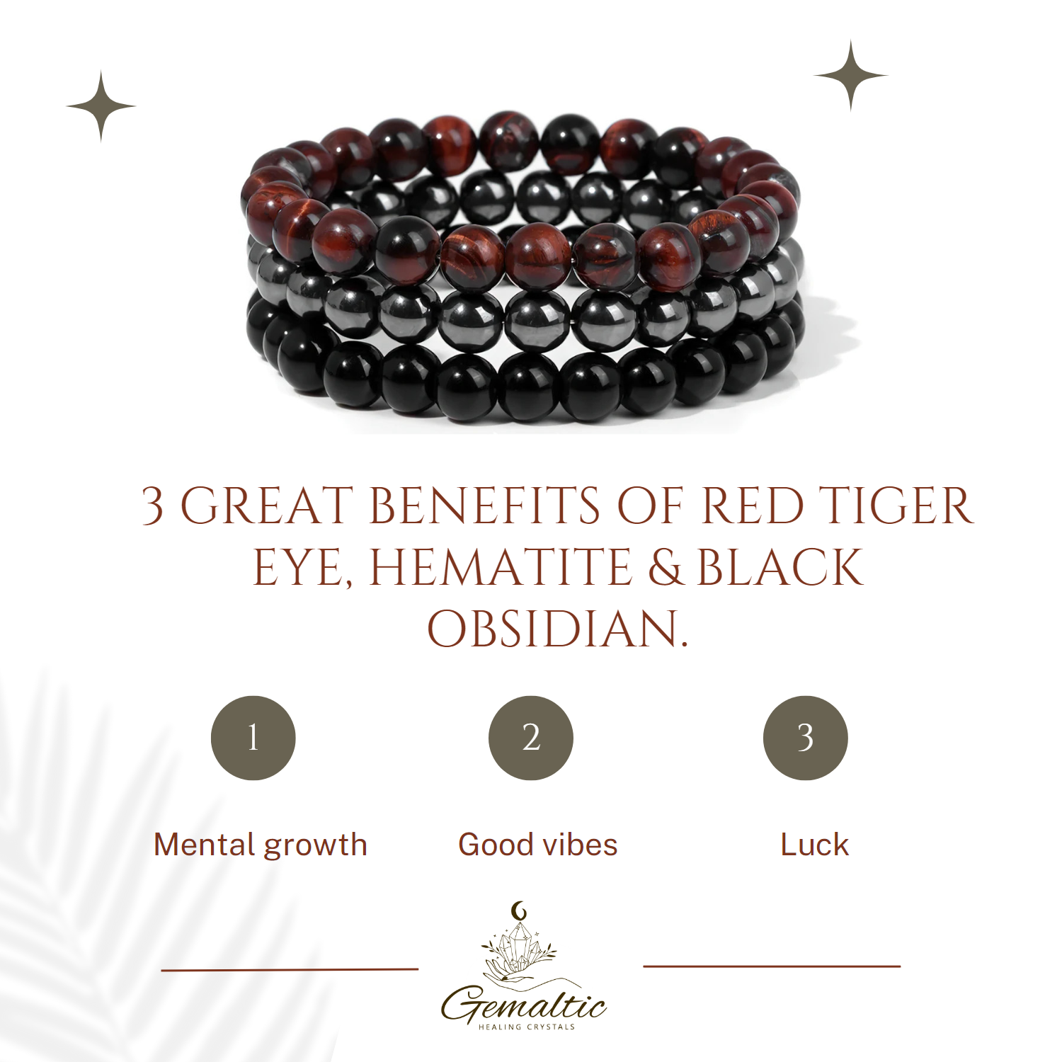 Gemstones Beaded Bracelets Healing Crystal Stone Stretch Elastic Bracelet Red Tiger Eye