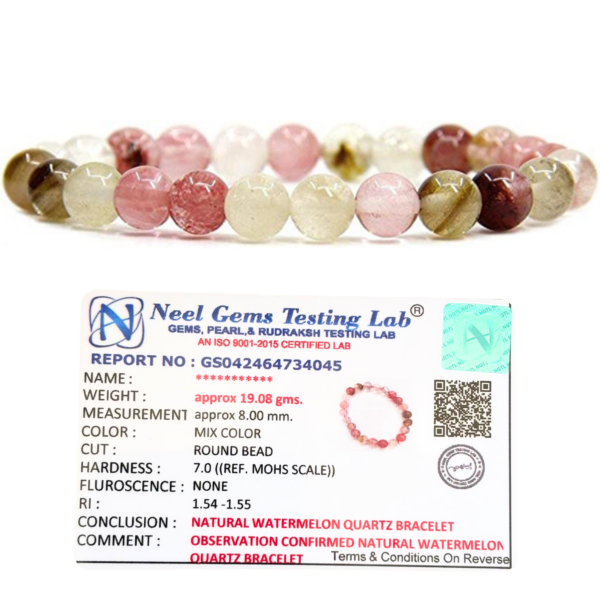 Watermelon Quartz Stone Natural AAA Bracelet