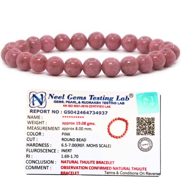 Thulite Stone Natural AAA Bracelet