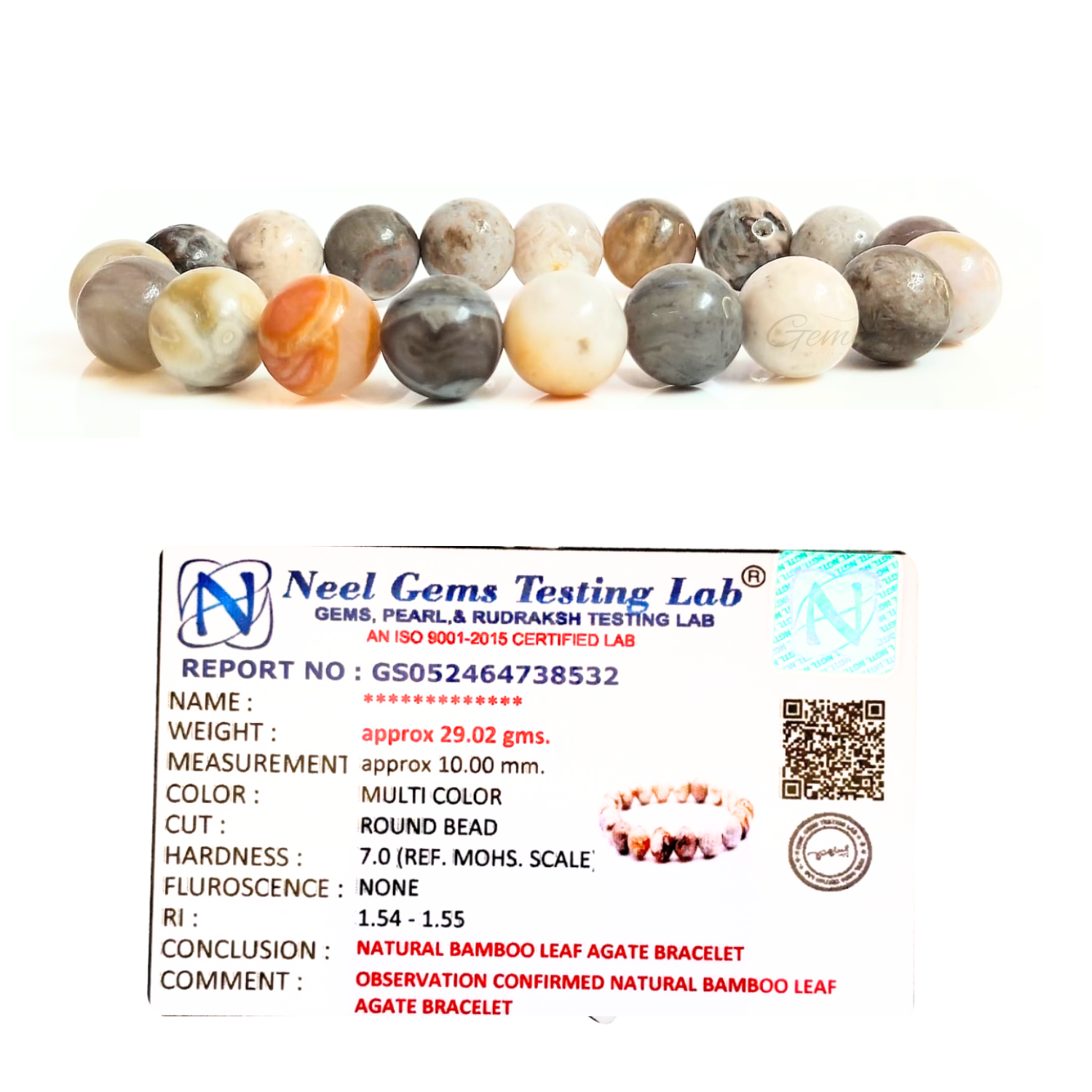 Bamboo Leaf Agate Natural AAA Bracelet