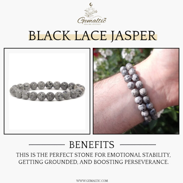 Black Lace Jasper Natural AAA Bracelet