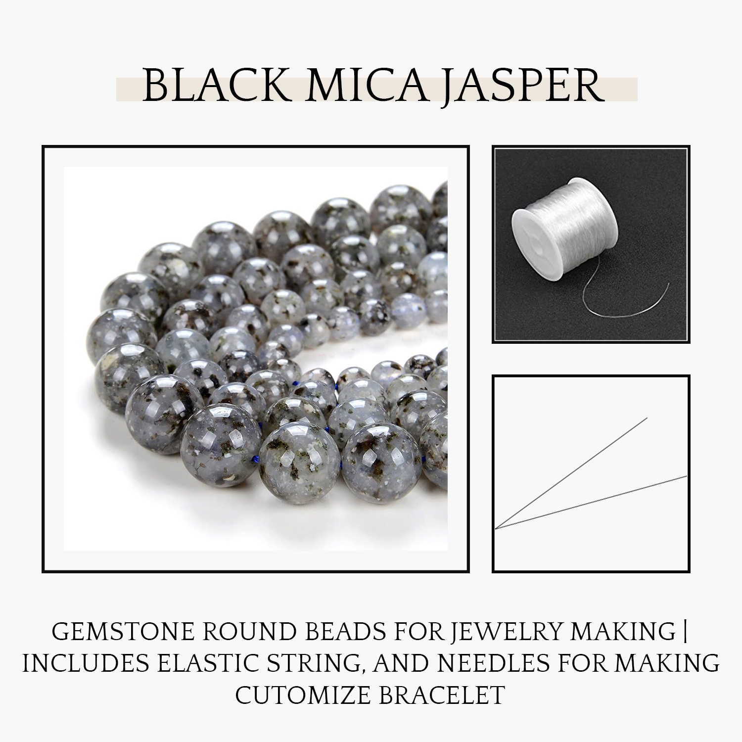 Black Mica Natural AAA Beads For Bracelet