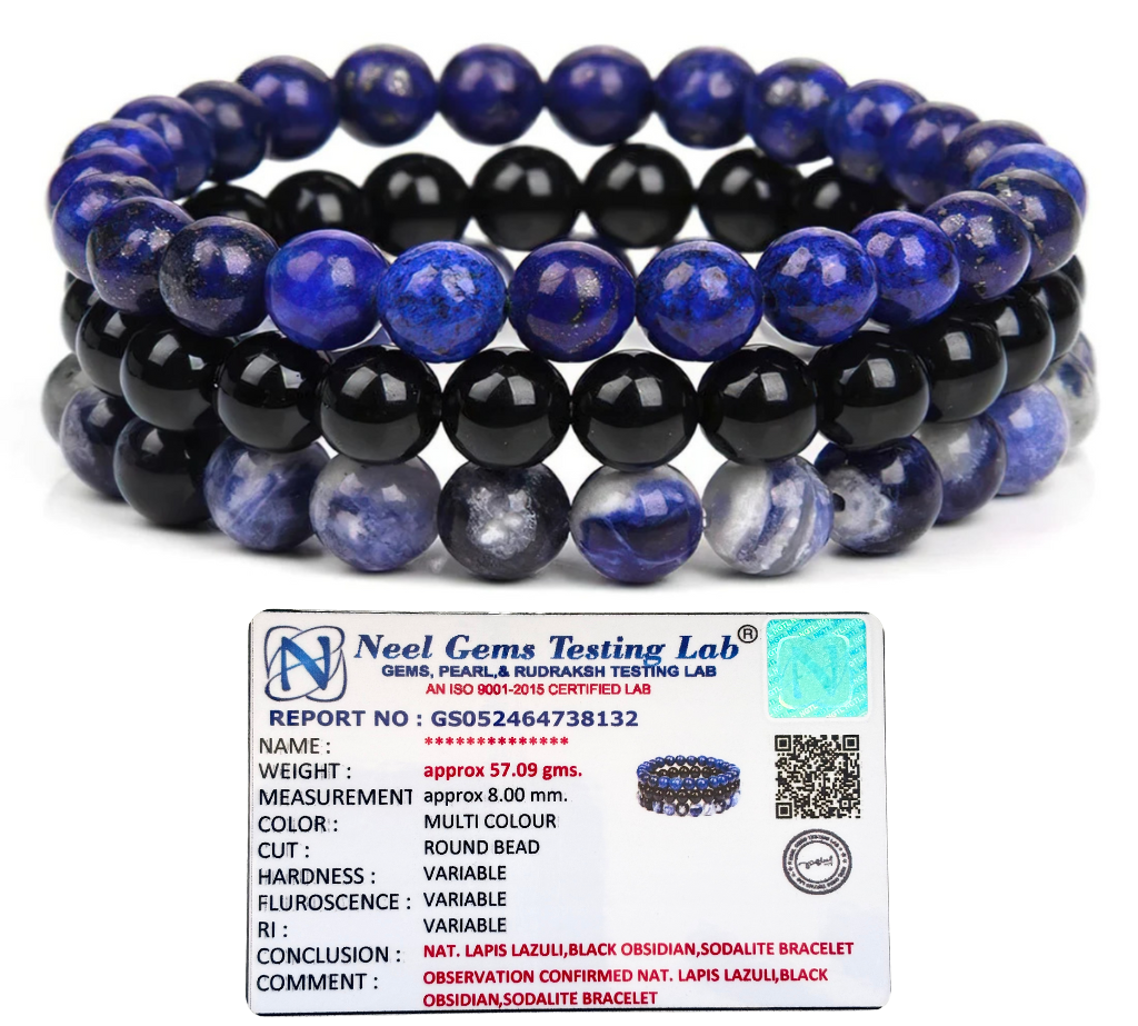 Gemstones Beaded Bracelets Healing Crystal Stone Stretch Elastic Bracelet Lapis Lazuli
