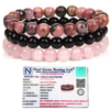 Gemstones Beaded Bracelets Healing Crystal Stone Stretch Elastic Bracelet Rhodonite