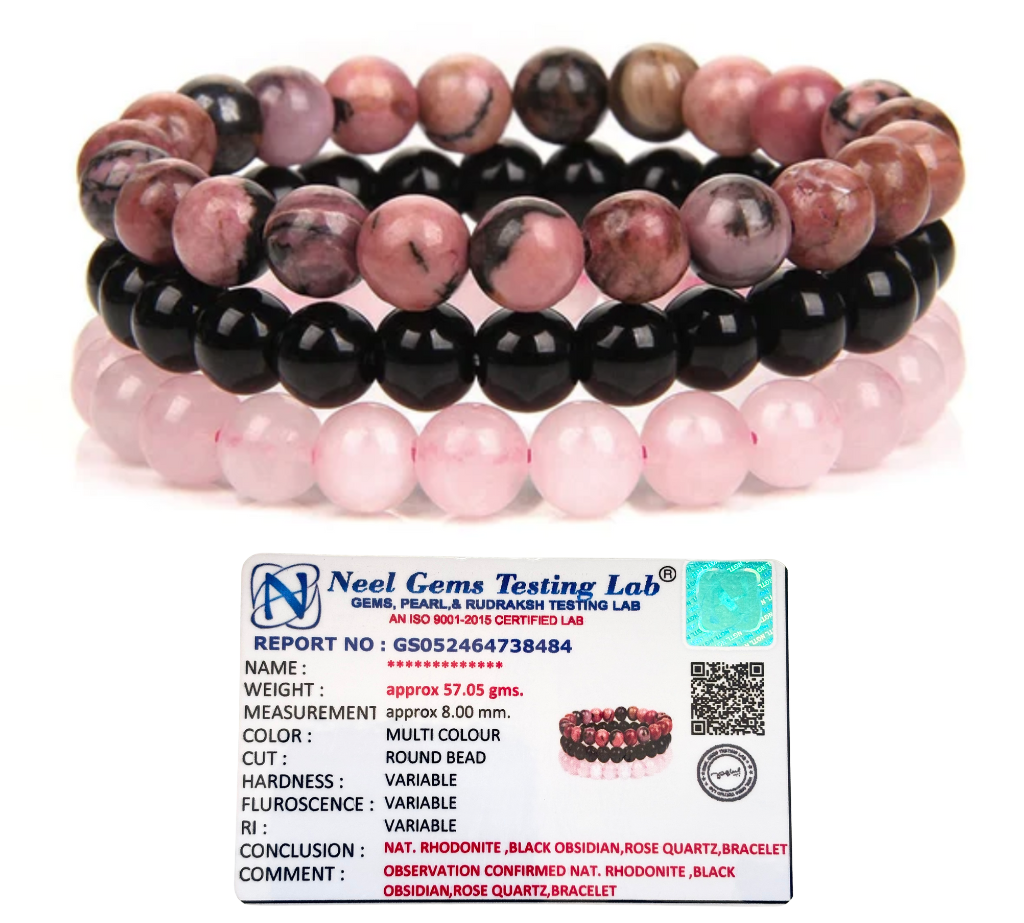 Gemstones Beaded Bracelets Healing Crystal Stone Stretch Elastic Bracelet Rhodonite