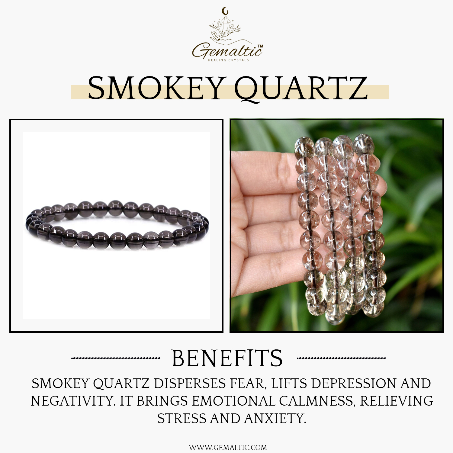 Smokey Stone Natural AAA Bracelet