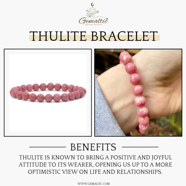 Thulite Stone Natural AAA Bracelet