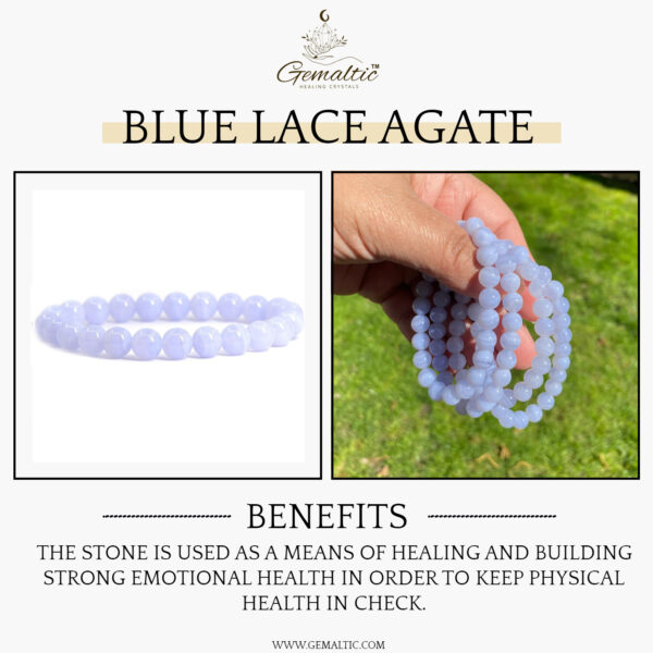 Blue Lace Agate Natural AAA Bracelet