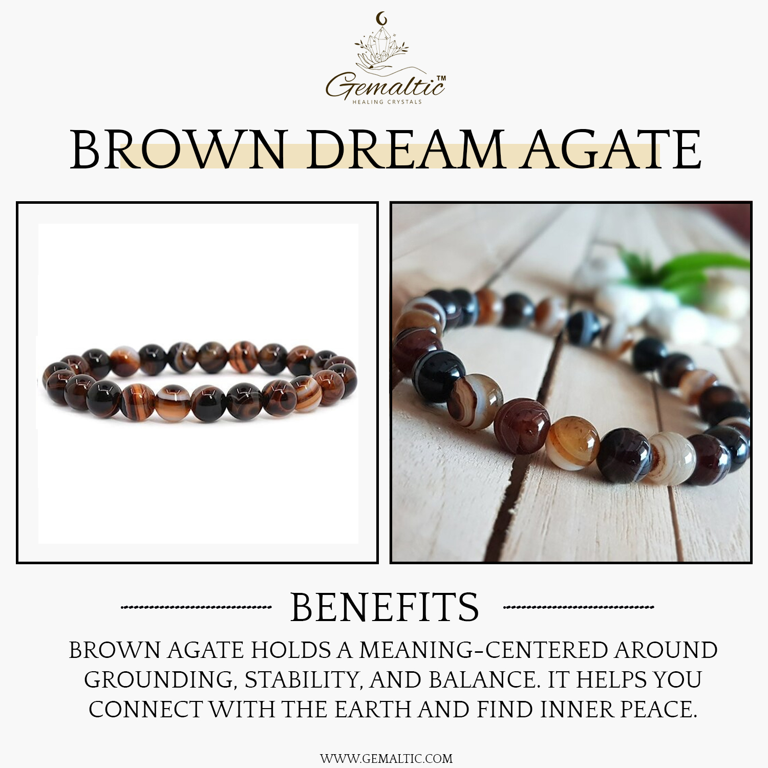 brown-dream-agate-1.jpg Brown Dream Agate Natural AAA Bracelet