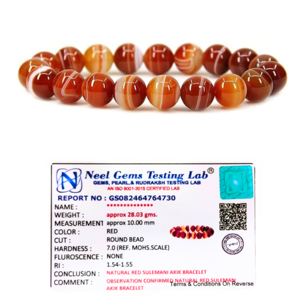 Red Sulemani Hakik Stone Natural AAA Bracelet