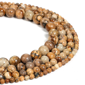 Picture Jasper Natural AAA Beads For Bracelet Necklace DIY Jewelry Making Design