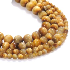 Gold Tiger Eye Natural AAA Beads For Bracelet Necklace DIY Jewelry Making Design