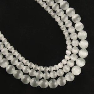 Selenite Natural AAA Beads For Bracelet Necklace DIY Jewelry Making Design