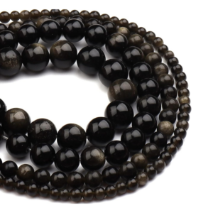 Golden Obsidian Natural AAA Beads For Bracelet Necklace DIY Jewelry Making Design