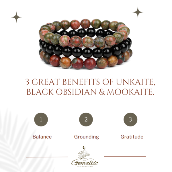 Gemstones Beaded Bracelets Healing Crystal Stone Stretch Elastic Bracelet Unkaite