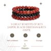 Gemstones Beaded Bracelets Healing Crystal Stone Stretch Elastic Bracelet Red Jasper