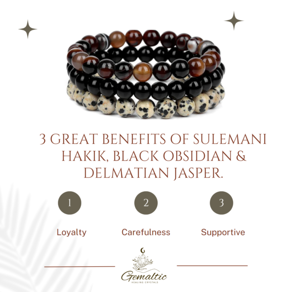 Gemstones Beaded Bracelets Healing Crystal Stone Stretch Elastic Bracelet Sulemani Hakik