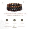 Gemstones Beaded Bracelets Healing Crystal Stone Stretch Elastic Bracelet Tiger Eye