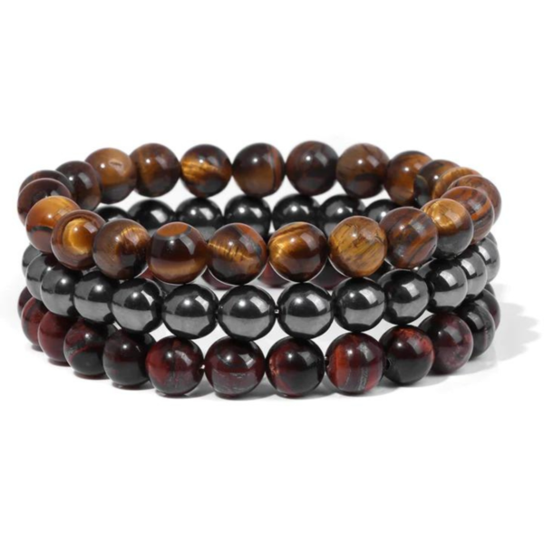 Gemstones Beaded Bracelets Healing Crystal Stone Stretch Elastic Bracelet Tiger Eye