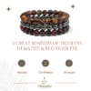Gemstones Beaded Bracelets Healing Crystal Stone Stretch Elastic Bracelet Tiger Eye