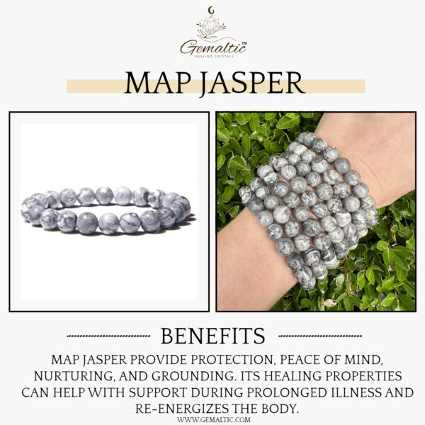 Map Jasper Stone Natural AAA Bracelet