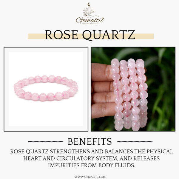 Rose Quartz Stone Natural AAA Bracelet