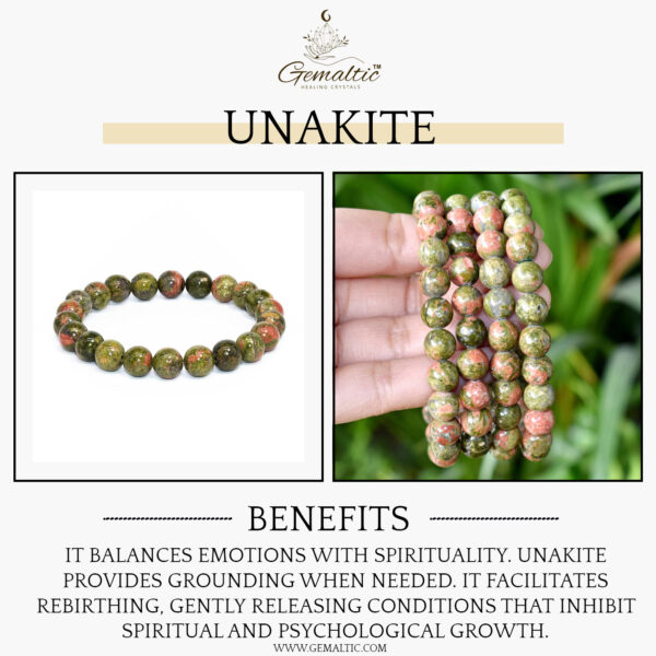 Unakite Stone Natural AAA Bracelet
