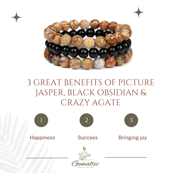 Gemstones Beaded Bracelets Healing Crystal Stone Stretch Elastic Bracelet