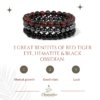 Gemstones Beaded Bracelets Healing Crystal Stone Stretch Elastic Bracelet Red Tiger Eye