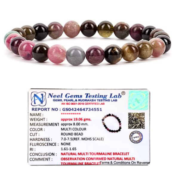 Multi Tourmaline Stone Natural AAA Bracelet
