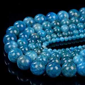 Blue Apatite Natural AAA Beads For Bracelet Necklace DIY Jewelry Making Design