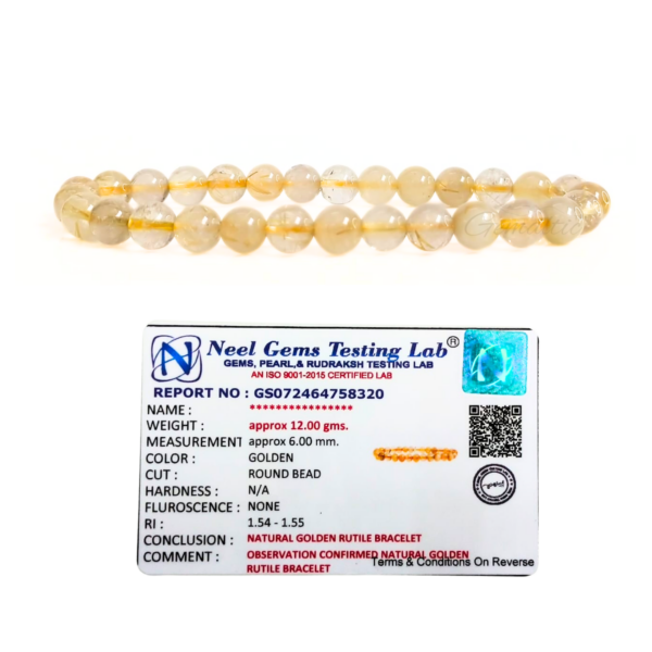 Golden Rutile Quartz Natural AAA Bracelet