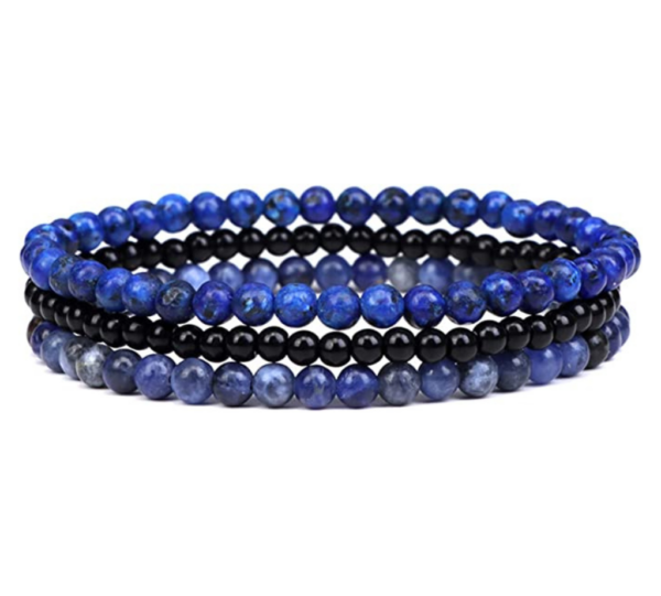 Gemstones Beaded Bracelets Healing Crystal Stone Stretch Elastic Bracelet Lapis Lazuli