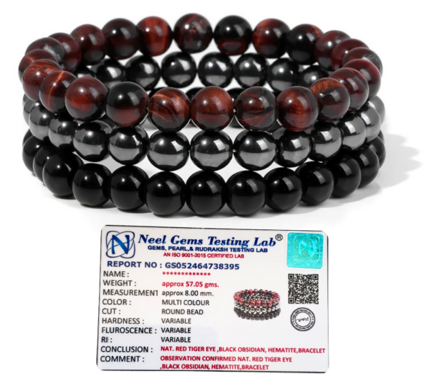 Gemstones Beaded Bracelets Healing Crystal Stone Stretch Elastic Bracelet Red Tiger Eye