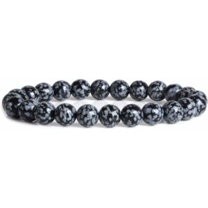 Snowflakes Obsidian Natural AAA Bracelet