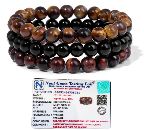 Gemstones Beaded Bracelets Healing Crystal Stone Stretch Elastic Bracelet Tiger Eye