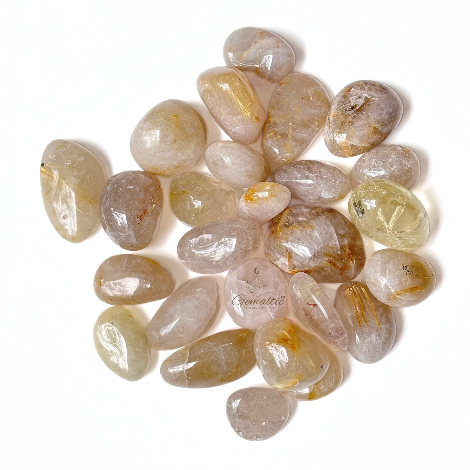 3 Golden Rutile Tumbled Stone