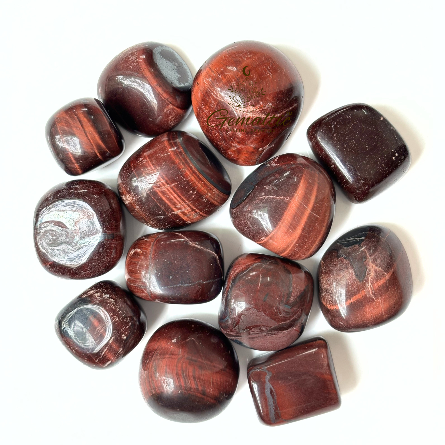 3 Red Tiger Eye Tumbled Stone