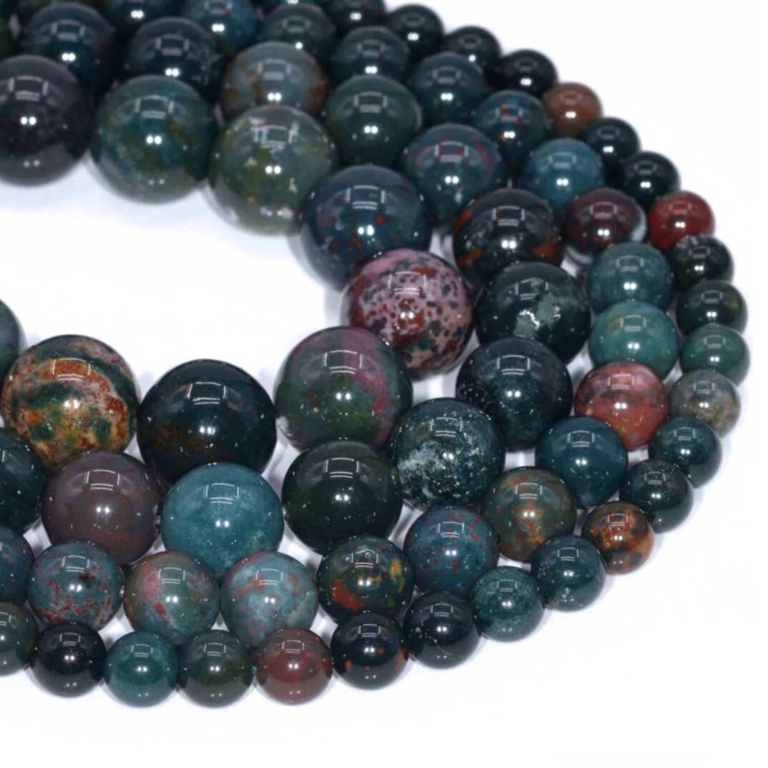 1 Bloodstone Natural AAA Beads For Bracelet Necklace DIY Jewelry Making Design
