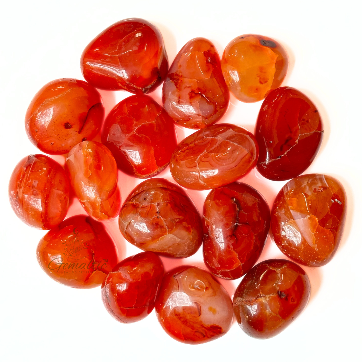 3 Carnelian Red Tumbled Stone