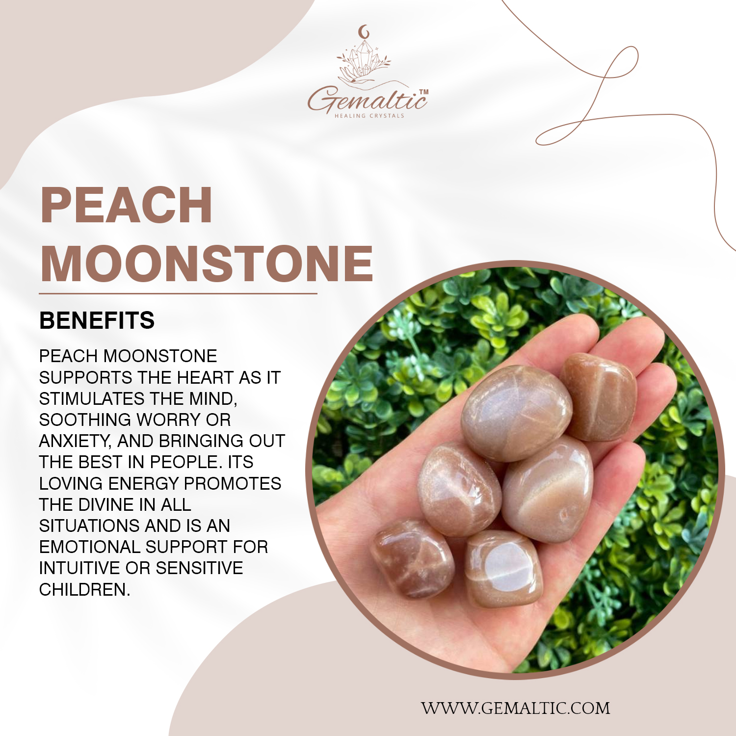 Peach Moonstone Tumbled Stone