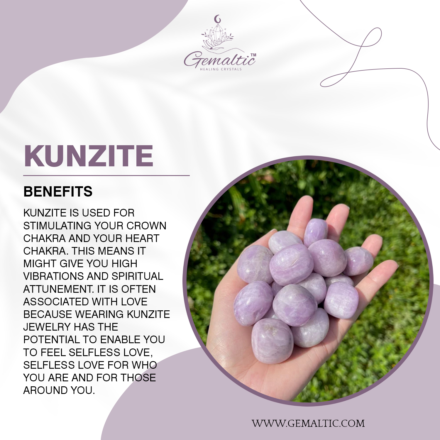 Kunzite Kunzite Raw Stone
