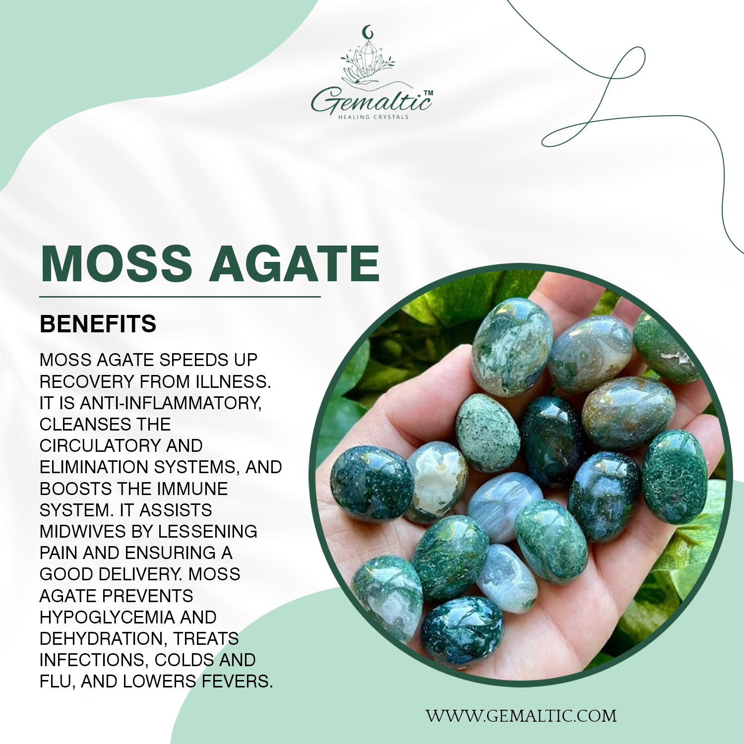 Moss-Agate Moss Agate Raw Stone