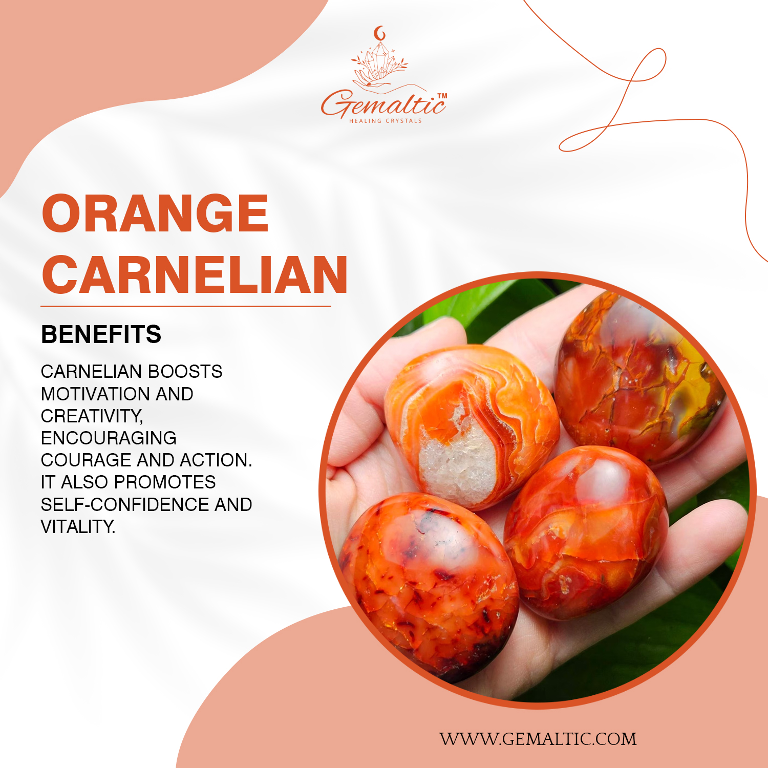 Orange-Carnelian Orange Carnelian Raw Stone