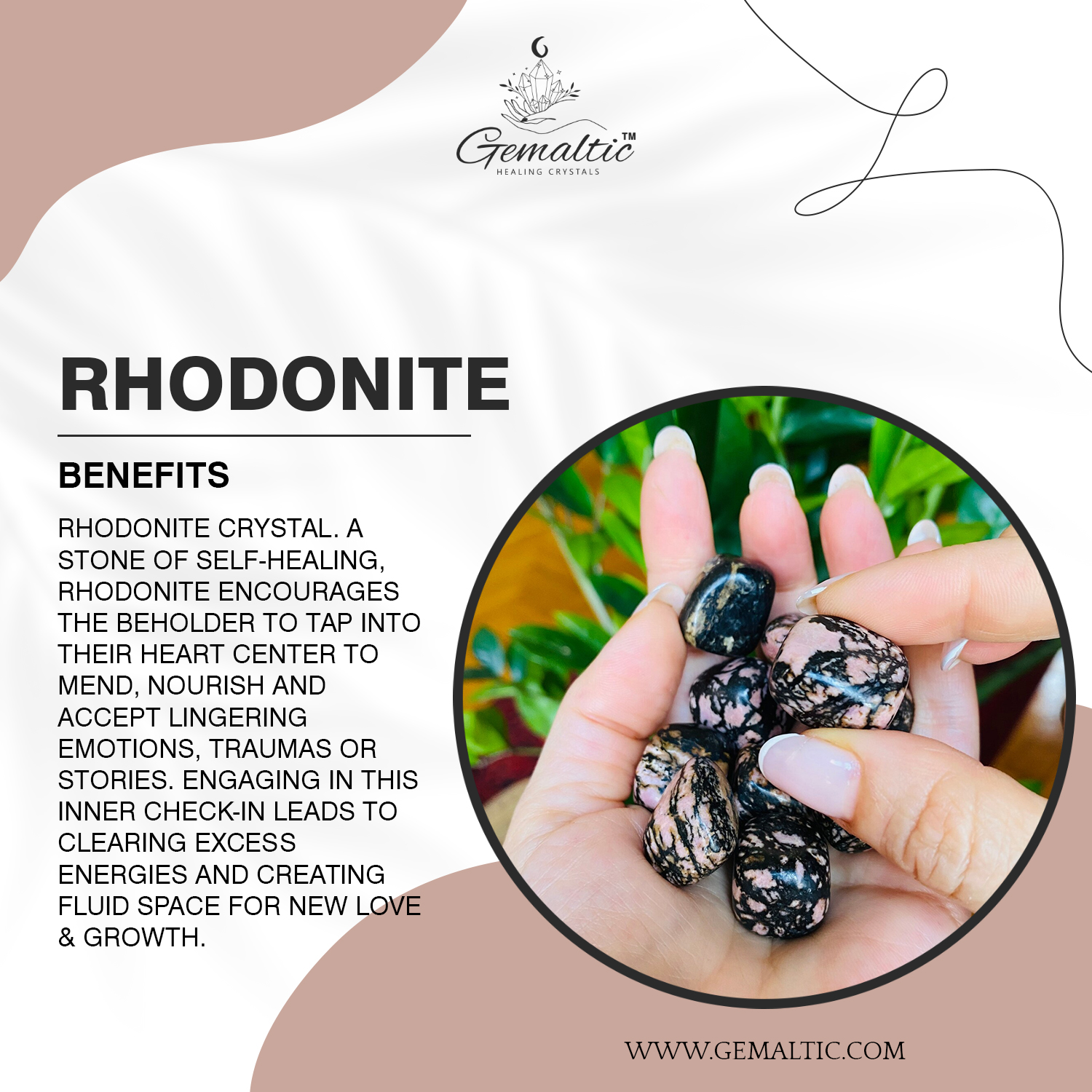 Rhodonite Rhodonite Tumbled Stone