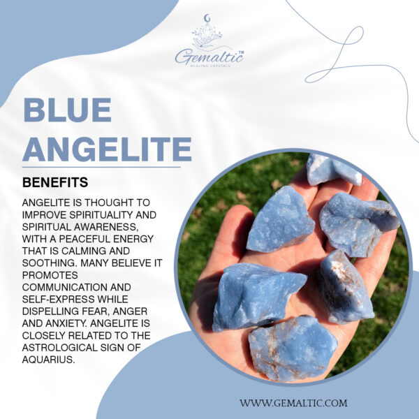 Blue Angelite Tumbled Stone