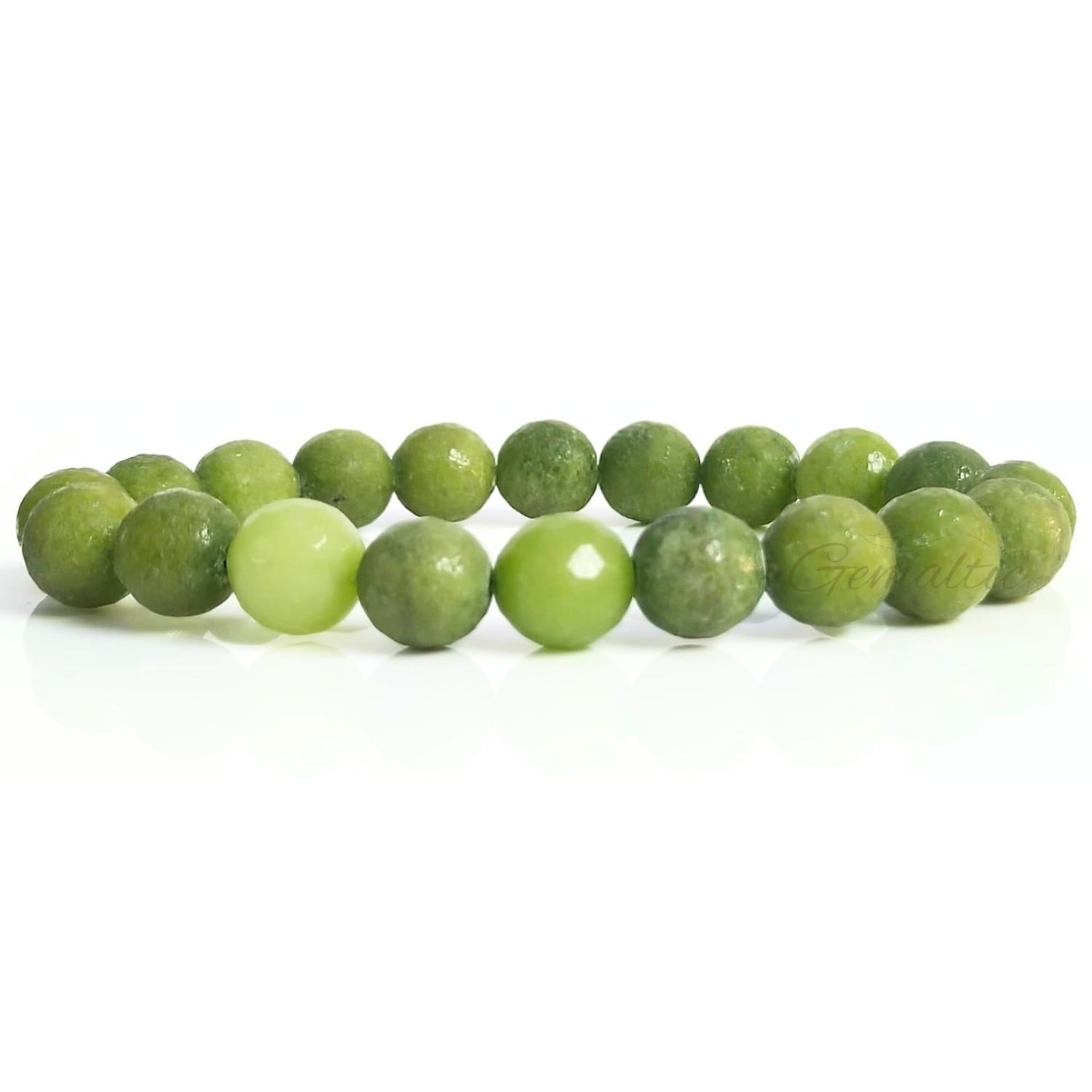 10MM Serpentine Faceted Beads Bracelet