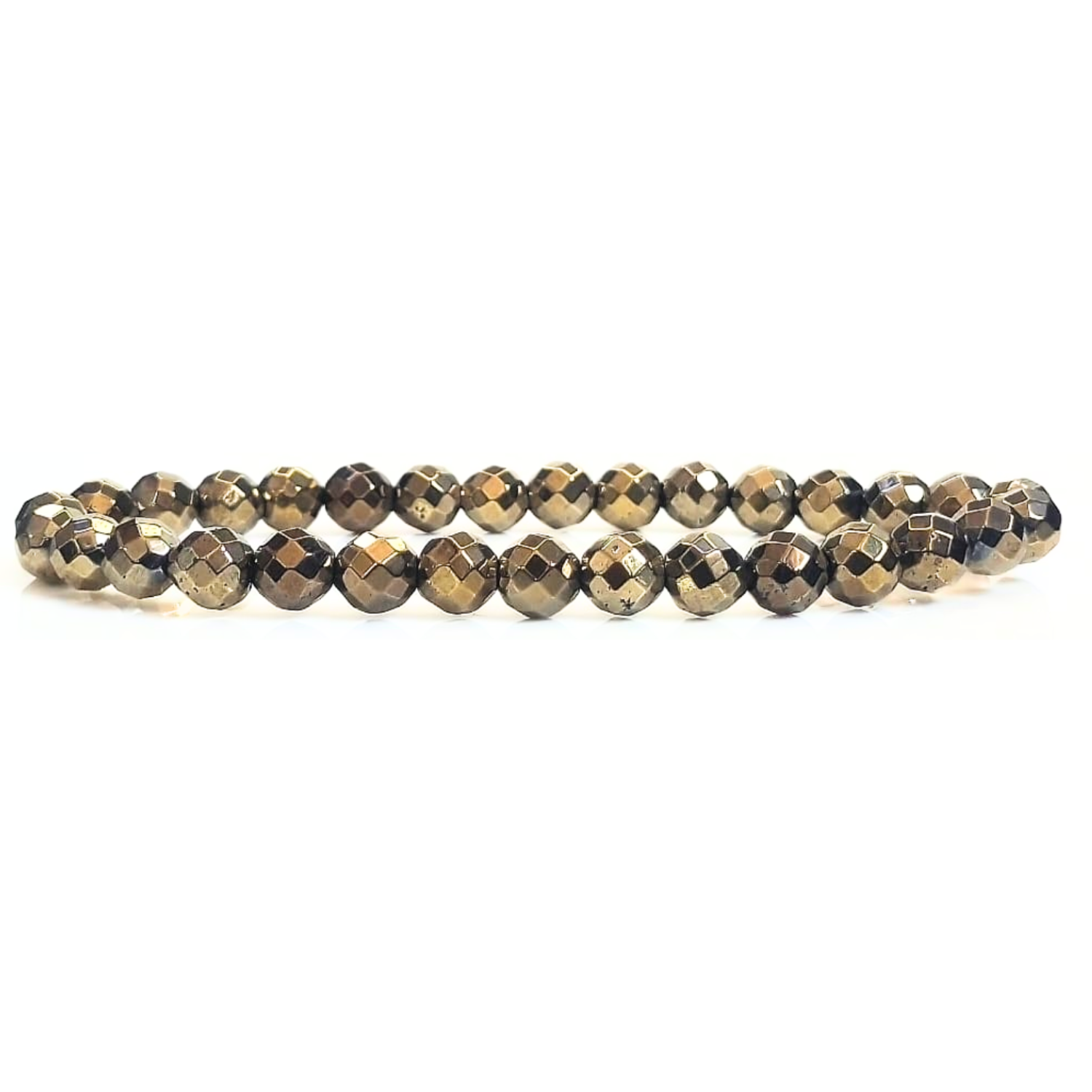 6MM Golden Hematite Faceted Beads Bracelet