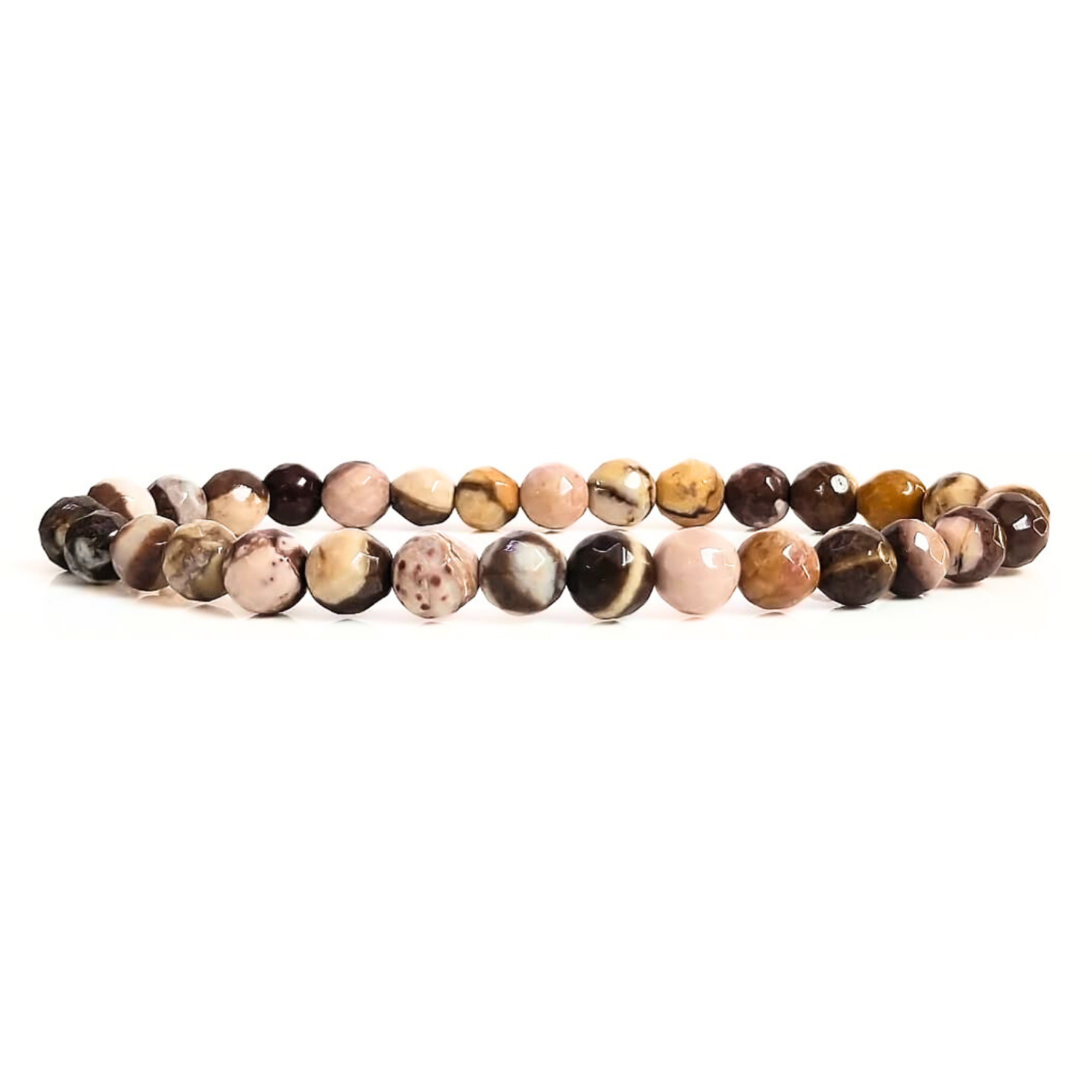 6MM African Zebra Jasper Faceted Beads Bracelet